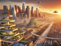 Futuristic view of Los Angeles in 2125 (DALL-E) 1