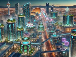 Futuristic view of Las Vegas in 2125 (DALL-E) 1