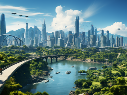 Futuristic aerial view of Hong Kong in 2125 (Midjourney) 1