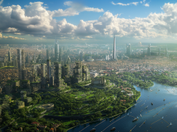 Futuristic aerial view of Istanbul in 2125 (Midjourney) 3